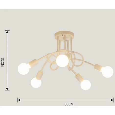 Meilleure affaire 👏 AXHUP 5 Tête Plafonnier Lustre Vintage LED Lampe De Plafond Doré Luminaire Eclairage Décor Pour Salon Chambre 🎁 4 Meilleure affaire 👏 AXHUP 5 Tête Plafonnier Lustre Vintage LED Lampe De Plafond Doré Luminaire Eclairage Décor Pour Salon Chambre 🎁 – Image 4