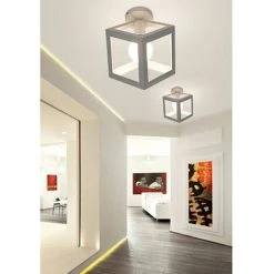 Offres 😉 AXHUP Moderne Plafonnier Industriel Cage Cube Métal Fer Lustre Suspension E27 40W Blanc ❤️ -Suspension Soldes 20465056 3