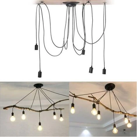 Sortie ❤️ AXHUP Suspension Luminaire 5 Tête Lustre Araignée Créatif Eclairage Décor Noir 🔔 1 Sortie ❤️ AXHUP Suspension Luminaire 5 Tête Lustre Araignée Créatif Eclairage Décor Noir 🔔