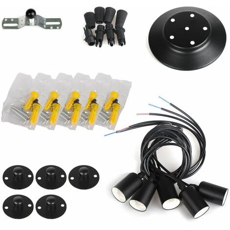 Sortie ❤️ AXHUP Suspension Luminaire 5 Tête Lustre Araignée Créatif Eclairage Décor Noir 🔔 4 Sortie ❤️ AXHUP Suspension Luminaire 5 Tête Lustre Araignée Créatif Eclairage Décor Noir 🔔 – Image 4