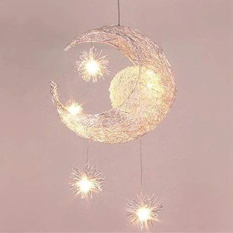 Coupon 🛒 STOEX Lustre Suspension Industrielle Lune étoiles LED Plafonnier Luminaire Aluminium Avec 5 Ampoules Pour Enfants Chambre (Lumière Blanche Chaude) 🔥 1 Coupon 🛒 STOEX Lustre Suspension Industrielle Lune étoiles LED Plafonnier Luminaire Aluminium Avec 5 Ampoules Pour Enfants Chambre (Lumière Blanche Chaude) 🔥