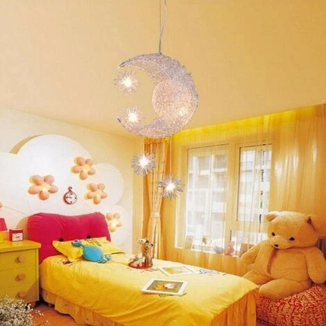 Coupon 🛒 STOEX Lustre Suspension Industrielle Lune étoiles LED Plafonnier Luminaire Aluminium Avec 5 Ampoules Pour Enfants Chambre (Lumière Blanche Chaude) 🔥 2 Coupon 🛒 STOEX Lustre Suspension Industrielle Lune étoiles LED Plafonnier Luminaire Aluminium Avec 5 Ampoules Pour Enfants Chambre (Lumière Blanche Chaude) 🔥 – Image 2