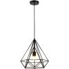 Offres ⭐ STOEX Suspensions Lampe Vintage Cage Forme De Diamant 25cm ,Lampe Suspendue éclairage De Plafond Industriel E27 Rétro Luminaire D'eclairage,Noir - Noir ⭐