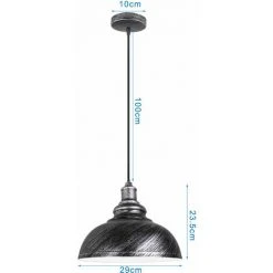 Sortie ✨ STOEX Lot De 2 Lustre Suspension Industriel Vintages Abat-jour Ø29cm E27 Luminaire En Fer Métal Câble Réglable - Argenté 🔥 7 Sortie ✨ STOEX Lot De 2 Lustre Suspension Industriel Vintages Abat-jour Ø29cm E27 Luminaire En Fer Métal Câble Réglable - Argenté 🔥 -Suspension Soldes 22975256 4