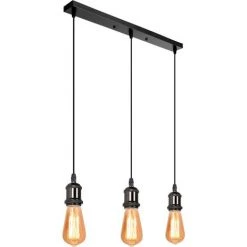 Tout neuf ✨ STOEX Suspension De 3 Douille De Lampe E27 Luminaire , Lustre Plafond Lampe Accessoires Pendentif Support De Barre Lampe Plafonnier Antique Edison,Noir ✔️