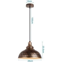 Meilleure vente ⭐ STOEX 3pcs Vintage Suspension Industriel En Métal, Retro Lustre Abat-jour E27 Socket Luminaire Pendant Pour Cuisine Salon Salle à Manger Chambre Restaurant Couloir Café (29cm, Rouille) ⭐ -Suspension Soldes 22975527 4