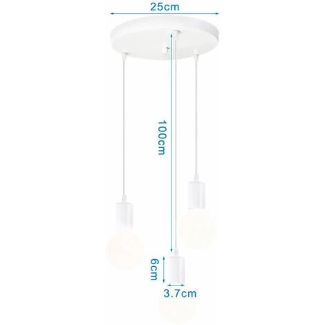 Bon marché ⭐ STOEX Luminaire Suspension Douille De Lampe E27 Avec Support De Disque Rond, Lampe De Plafond Edison Accessoires Pendentif - Blanc 🌟 4 Bon marché ⭐ STOEX Luminaire Suspension Douille De Lampe E27 Avec Support De Disque Rond, Lampe De Plafond Edison Accessoires Pendentif - Blanc 🌟 – Image 4