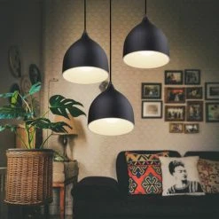Meilleur prix 💯 STOEX Suspension Luminaire Industrielle Métal 3 Lampes Lustre Plafonnier Style Cage Géométrique E27 Lampe De Plafond Vintage Avec Support En Cercle, Noir ❤️ -Suspension Soldes 23064040 3