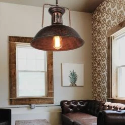 Grosses soldes 🧨 STOEX Lot De 2 Suspension Luminaire Industrielle 33cm E27 Câble Réglable Rouille Pour Salle à Manger, Salon, Restaurant, Café Et Bar 🌟 -Suspension Soldes 23064602 3