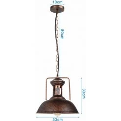 Grosses soldes 🧨 STOEX Lot De 2 Suspension Luminaire Industrielle 33cm E27 Câble Réglable Rouille Pour Salle à Manger, Salon, Restaurant, Café Et Bar 🌟 -Suspension Soldes 23064602 4