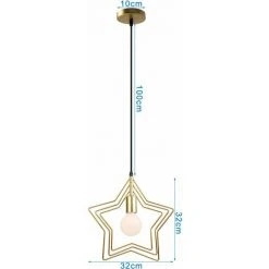 Remise ✨ STOEX Suspension Éclairage Industriel Lumière Antique Métal 3 étoile , Lustre Abat-jour Lampe De Plafond E27 Pour Salon Cuisine Salle à Manger ⌛ -Suspension Soldes 23064905 4