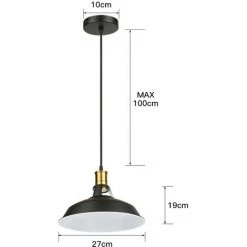 Offres 🎉 OOBEST 2PCS Lustre Suspension Industrielle Vintage E27 Lampe Plafonniers Retro Abat-jour Pour Cuisine Salle à Manger Salon Chambre Restaurant Noir ✨ -Suspension Soldes 23119491 3