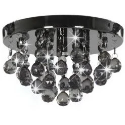 Meilleur prix 🥰 Topdeal Plafonnier Avec Perles Fumées Noir Rond G9 ✔️ -Suspension Soldes 23208413 3