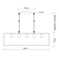 Budget ⭐ KOSILUM Grande Suspension Vintage En Forme Rectangulaire - Arezzo - Noir Et Cuivre ✔️ -Suspension Soldes 23353923 4