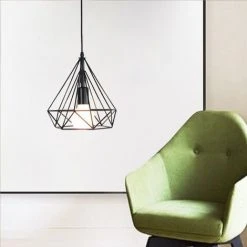 Offres 🔔 STOEX Lustre Suspension Diamant E27 Noir Métal Lampe Pendentif 25cm ✨ 7 Offres 🔔 STOEX Lustre Suspension Diamant E27 Noir Métal Lampe Pendentif 25cm ✨ -Suspension Soldes 23410916 4