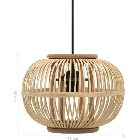 Grosses soldes 🎉 Lampe Suspendue Osier 40 W 30x22 Cm Globe E27 VidaXL 👍 4 Grosses soldes 🎉 Lampe Suspendue Osier 40 W 30x22 Cm Globe E27 VidaXL 👍 – Image 4