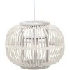Meilleur prix ✔️ VidaXL Lampe Suspendue Blanc Osier 40 W 30x22 Cm Globe E27 - Blanc 😀