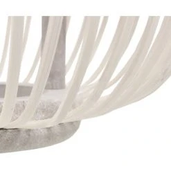 Meilleur prix ✔️ VidaXL Lampe Suspendue Blanc Osier 40 W 30x22 Cm Globe E27 - Blanc 😀 -Suspension Soldes 23673897 3