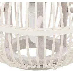 Meilleur prix ✔️ VidaXL Lampe Suspendue Blanc Osier 40 W 30x22 Cm Globe E27 - Blanc 😀 -Suspension Soldes 23673897 4