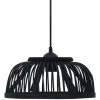 Meilleur prix ⌛ VidaXL Lampe Suspendue Noir Bambou 40 W 30x12 Cm Demi-cercle E27 - Noir ✨