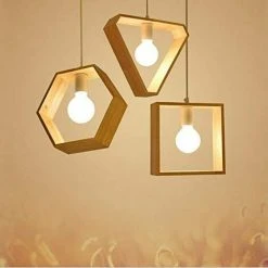 Remise ✨ STOEX Suspensions Luminaires Créatif Industrielle Bois Plafonnier Moderne Luminaire Lumiere E27 Contemporain Suspensions Plafonniers Luminaire (Forme Carree) 🎉 -Suspension Soldes 24019509 4