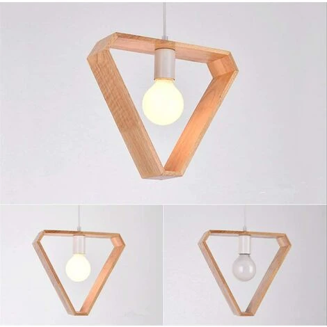 Sortie ✨ STOEX Suspensions Luminaires Créatif Industrielle Bois Plafonnier Moderne Luminaire Lumiere E27 Contemporain Suspensions Plafonniers Luminaire (Forme De Triangle) ✨ 2 Sortie ✨ STOEX Suspensions Luminaires Créatif Industrielle Bois Plafonnier Moderne Luminaire Lumiere E27 Contemporain Suspensions Plafonniers Luminaire (Forme De Triangle) ✨ – Image 2