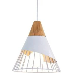 Vente flash ✨ STOEX Rétro Metal Suspension En Métal Cage E27 Eclairage De Plafond , Industrielle Lustre Lampe Vintage Pendante Lumière Plafonnier Blanc ❤️