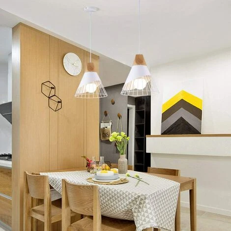 Vente flash ✨ STOEX Rétro Metal Suspension En Métal Cage E27 Eclairage De Plafond , Industrielle Lustre Lampe Vintage Pendante Lumière Plafonnier Blanc ❤️ 3 Vente flash ✨ STOEX Rétro Metal Suspension En Métal Cage E27 Eclairage De Plafond , Industrielle Lustre Lampe Vintage Pendante Lumière Plafonnier Blanc ❤️ – Image 3