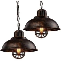 Les meilleures critiques de 😉 STOEX 2x Rétro Lustre Suspension En Fer Métal Ø33cm Art Lampe Industrielle Vintage Plafonnier Pour Café Bureau Bar Club, E27 Rouille ⌛