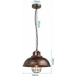 Les meilleures critiques de 😉 STOEX 2x Rétro Lustre Suspension En Fer Métal Ø33cm Art Lampe Industrielle Vintage Plafonnier Pour Café Bureau Bar Club, E27 Rouille ⌛ -Suspension Soldes 24019523 4