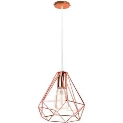 Tout neuf ✔️ STOEX Moderne Lustre Suspension Forme Diamant, Lampe De Plafond Abat-Jour Luminaire Métal Style Industrielle Décor,Or Rose 🔥