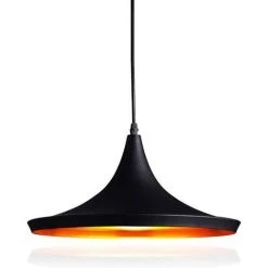 Remise ⭐ STOEX Vintage Lustre Suspension Industrielle Forme Instrument De Musique E27 Noir Or 😀