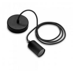 Promo ⭐ DARK LIGHT DI MELECCHI ROBERTO Pendentif De Plafond À LumiÈre Sombre Avec CÂble Et Support De Lampe Noir E27 Dpr520102 ⌛