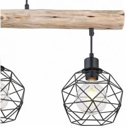 Meilleur prix ✔️ ETC-SHOP Plafonnier Pendule Vintage Poutres En Bois Salon Salle À Manger Lattice Lampe Suspendue Noir ❤️ -Suspension Soldes 24324512 5