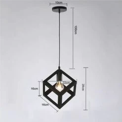 Les meilleures critiques de 👍 STOEX E27 Suspension Rétro Vintage Cube Carré Lustre Abat-jour Luminaire Industriel Noir 👍 -Suspension Soldes 24364146 4