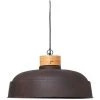 Offres ✔️ Atmosphera - Luminaire Suspension En Métal Aspect Vieilli Et Bois De Manguier D 57 Cm - Gris ✨