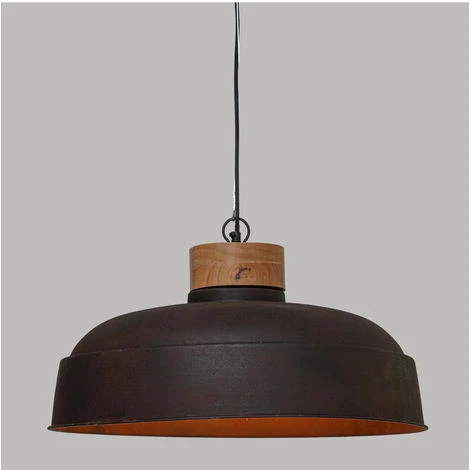 Offres ✔️ Atmosphera - Luminaire Suspension En Métal Aspect Vieilli Et Bois De Manguier D 57 Cm - Gris ✨ 2 Offres ✔️ Atmosphera - Luminaire Suspension En Métal Aspect Vieilli Et Bois De Manguier D 57 Cm - Gris ✨ – Image 2