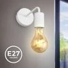 Meilleur prix 🛒 B.K.LICHT Applique Murale Design Rétro Industriel Métal Finition Blanche éclairage Salon & Chambre Lampe De Chevet Douille E27 🔥
