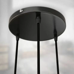 Budget 🧨 B.K.LICHT Suspension Vintage 3 Douilles E27 D’hauteur Différente Noir Mat éclairage Plafond Rétro Design Industrie Ø210 Hauteur 1200mm ❤️ -Suspension Soldes 25966803 4