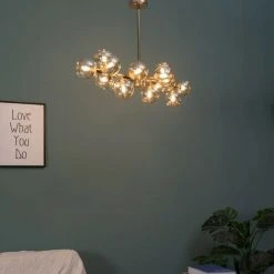 Bon marché ✔️ KOSILUM Lustre Design Doré Chaleureux à 14 Sphères - Osanna - Doré / Laiton 👏