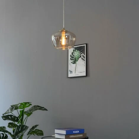 Le moins cher 😀 KOSILUM Suspension Chic En Verre Et Laiton - Irina - Bronze ❤️ 2 Le moins cher 😀 KOSILUM Suspension Chic En Verre Et Laiton - Irina - Bronze ❤️ – Image 2