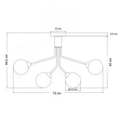 De gros ⌛ KOSILUM Lustre élégant Noir à 9 Verres Blancs - Audrey - Noir Et Blanc 🥰 -Suspension Soldes 26657815 5