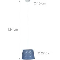Acheter ⌛ Relaxdays Lampe Chambre D’enfants, Lampe Suspension Motifs étoiles Et Abat Jour Tissu, E27;HD 124x27,5cm, Couleurs ✔️ -Suspension Soldes 26751708 5