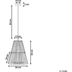 Meilleure vente ⭐ BELIANI Lampe Suspension En MDF Noir Et Marron Clair - Noir 💯 -Suspension Soldes 27062790 3
