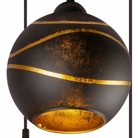 Bon marché ✨ Pendule Lampe Suspendue Salle À Manger Boule De Verre Luminaire Feuille Or Plafonnier Spot Globo 54005-3H 🎉 2 Bon marché ✨ Pendule Lampe Suspendue Salle À Manger Boule De Verre Luminaire Feuille Or Plafonnier Spot Globo 54005-3H 🎉 – Image 2