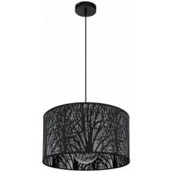 Tout neuf 🔔 Plafonnier Suspendu Salon Tissu Motif Arbre Noir Globo 15386H 👏