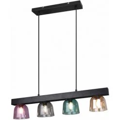 Sortie 🎉 ETC-SHOP Plafonnier Suspension Salon Salle à Manger éclairage Bois Poutre Verre Pendule Lumière Multicolore 🔔