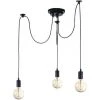 Tout neuf ✨ WOTTES Lustre Suspension Araignée DIY Ajustable Plafonnier Vintage Industriel E27 Pour Salon Chambre Noir - 1,5M 3 Lumières - Noir ✔️