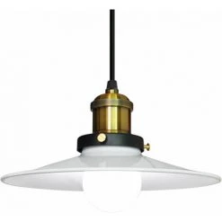 Budget 🔔 WOTTES Lustre Suspension Abat-jour Métal Plafonnier Vintage Industriel E27 Pour Chambre Salon Bar Restaurant - Blanc - Blanc 👏