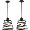 Les meilleures critiques de 🥰 WOTTES 2 Pack Lustre Suspension Créatif Industriel Plafonnier Abat-jour Métal E27 Pour Salon Cuisine Chambre Bar Noir - 20cm - Noir ✔️